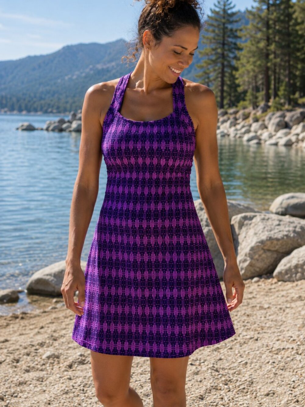 Title Nine Arabella Nimblene Racerback Athletic Dress Purple Pink Size 14